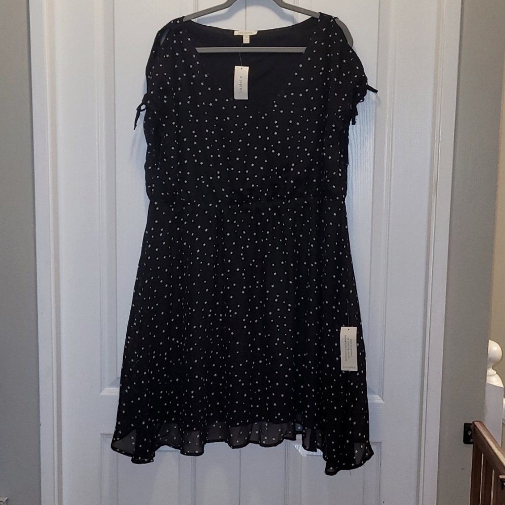 Loralette Black and White Polka Dot Midi Dress